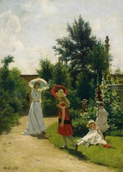 Die Familie Des Kunstlersim Garten Der Sommerresidenz In Wannsee - view 1