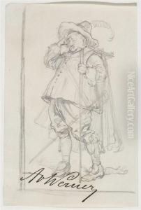 Figure Of A Portly Cavalier by Anton Alexander von Werner