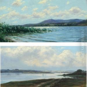 Landscapes With View Over Julso In Silkeborg by Johan Peter Von Wildenradt