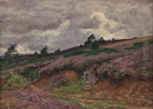 Heidelandschaft In Der Eifel by Fritz Von Wille