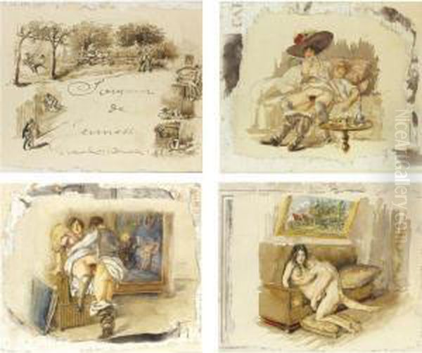 Souvenir De Jeunesse: A Rare Set Of 24 Erotic Drawings - view 1