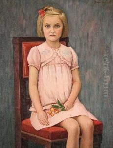 A Sitting Girl With A Flower A Sitting Girl With A Flower