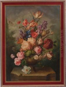 Still Life With Flowers And Snail