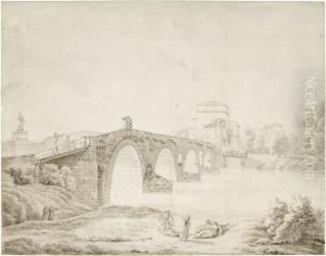 Ponte Molle Bei Rom by Hendrik Voogd