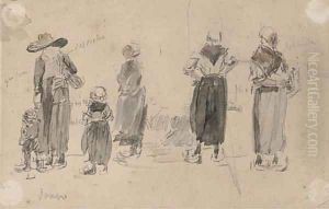 Pecheuses et enfants by Eugene Boudin