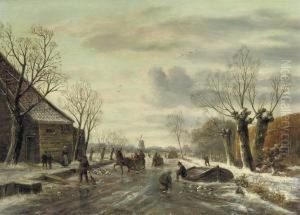 On The Ice With A Horse-drawn-sledge
