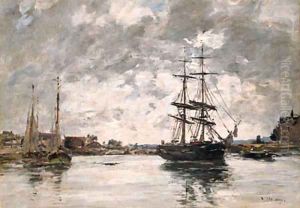 Pont sur la Touques (Bridge over the Toques) by Eugene Boudin