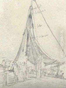 Scene bretonne by Eugene Boudin