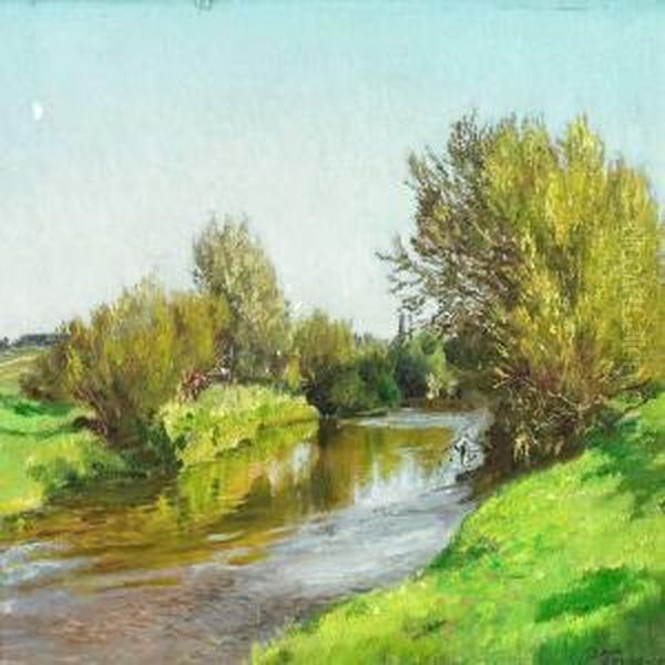 Summer Landcape With A Stream - view 1