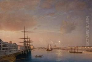 View Of Blagoveschensky Bridge And St. Petersburg Embankment
