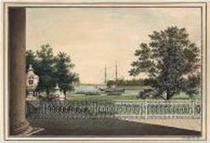 View From The Yelagin Palace On The Kammeny Ostrov, St. Petersburg by Maksim Nikiforovich Vorob'Ev