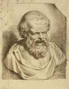 A Bust Of Democritus, After Sir Peter Paul Rubens by Lucasemil I Vorsterman