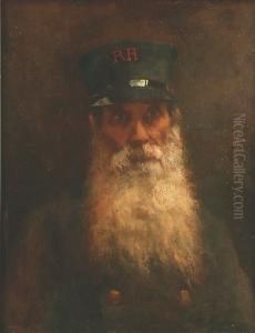 Portrait, Head And Shoulders, Of A Chelsea Pensioner by Hubert Vos