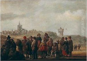 A Beach Scene With Fishermen Selling Their Catch A Beach Scene With Fishermen Selling Their Catch