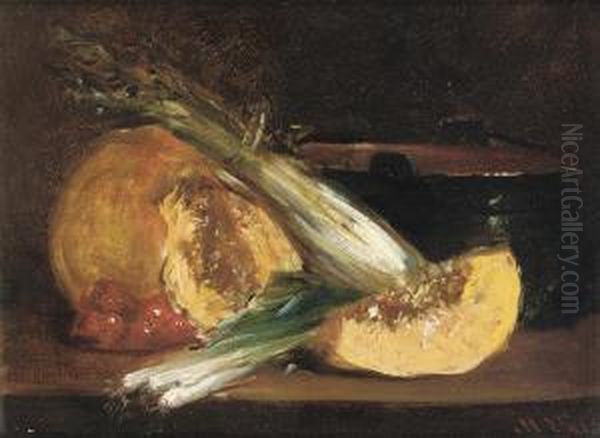 A Pumpkin And Spring Onions - view 1