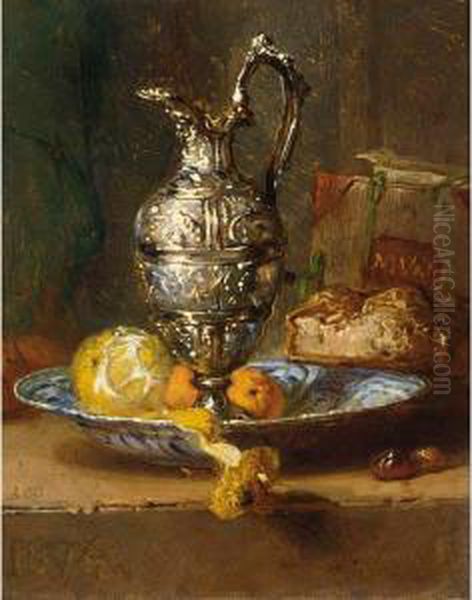 A Still Life With A Lemon, Oranges, Bread And A Pitcher - view 1