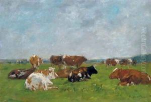 Vaches au paturage by Eugene Boudin