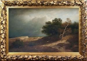 Landschaft Bei Aufziehendem Gewitter by Heinrich Vosberg