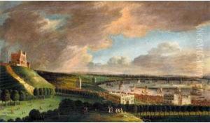 A Prospect Of Greenwich With The Queen's House And The Royal Observatory, The British Fleet On The River Thames Beyond