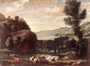 Landscape with Shepherds and Sheep by Pietro Paolo Bonzi