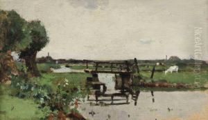 A Polder Landscape by Cornelis Vreedenburgh