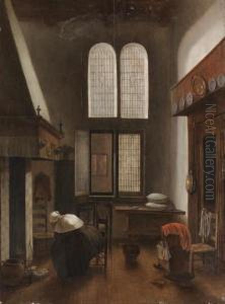 An Interior Of A House With A Seated Woman - view 1