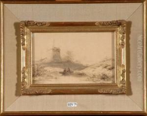 Etang Anime En Hollande by Jacobus Adrianus Vrolijk