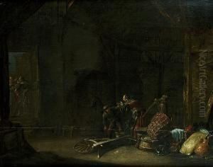 A Cottage Interior With A Blind Man by Pieter Pietersz. I Vromans