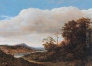 Eine Bewaldete Flusslandschaft by Cornelis Hendricksz. The Younger Vroom