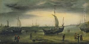 Kustenlandschaft Mithollandischen Segelschiffen by Cornelis Hendricksz. The Younger Vroom