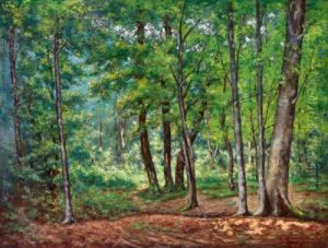 1911 Toulon) Sommerliche Waldlandschaft by Charles Vuagniaux
