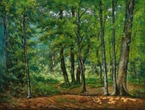 Waldlandschaft Mitsonnigem Lichteinfall by Charles Vuagniaux