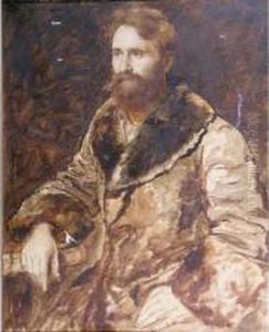 Portrait D'homme Au Col De Fourrure