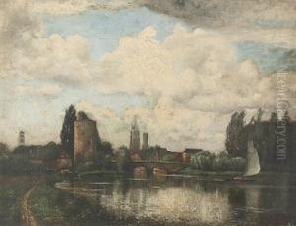 Sommerliche Flussuferpartie Am Rande Von Brugge. - view 1
