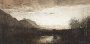Sommerliche Seeuferpartie. by Charles Francois Vuillermet