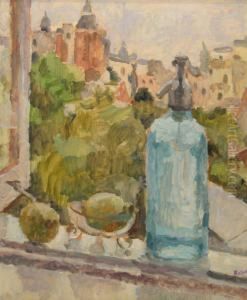 "the Syphon In The Window", Signed At Bottom Right In Violet by Anatol Vulpe