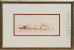 Reclining Nude by Jean Auguste Vyboud