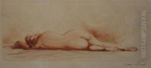 Reclining Nude by Jean Auguste Vyboud