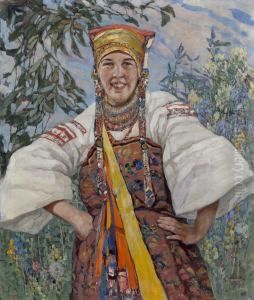 Young Woman In Traditional Ukrainian Costume