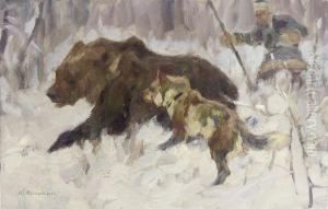 Bear Hunting by Konstantin Semionov. Vysotsky