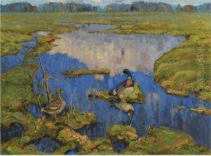 Ducks On A Marsh by Konstantin Semionov. Vysotsky