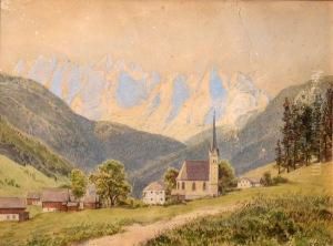 A Landscape With A Boat On A Loch; Also A Watercolor By Another Hand Of An Alpine Landscape