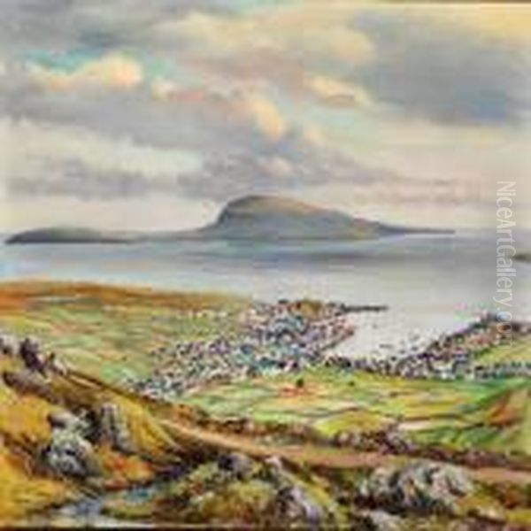 View Over Torshavn Towards Nolsoy, The Faroe Islands - view 1