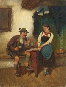 La Soubrette Courtisee Par Le Chasseur Tyrolien by Maximilian Wachsmuth