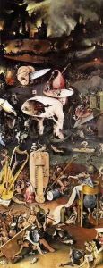 Triptych of Garden of Earthly Delights (right wing) c. 1500 by Hieronymous Bosch