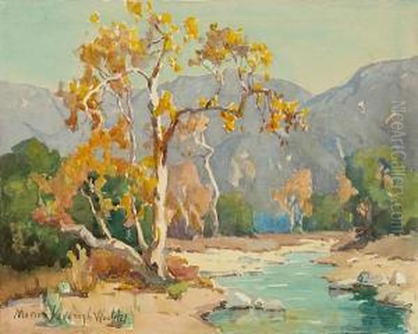 Stream By A Tree With San Gabriel Mountains Beyond - view 1