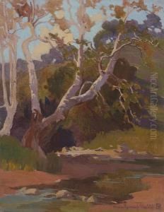 Oaks Along A Stream by Marion Kavanaugh Wachtel