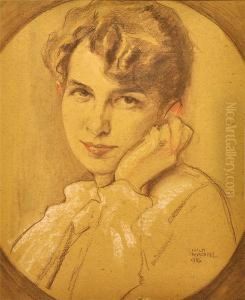 Brustportrait Eines Jungen Madchens by Wilhelm Wachtel
