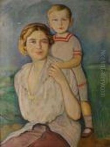 Mother And Child by Wilhelm Wachtel