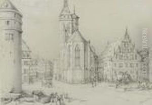 A View Of Stuttgart With The Tower Of The Alte Schloss And The Stiftskirche